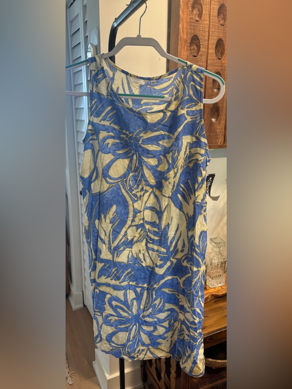 Jams World ROGI Tropical Floral Dress Blue Yellow NWT M $98